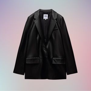 Zara Faux leather blazer